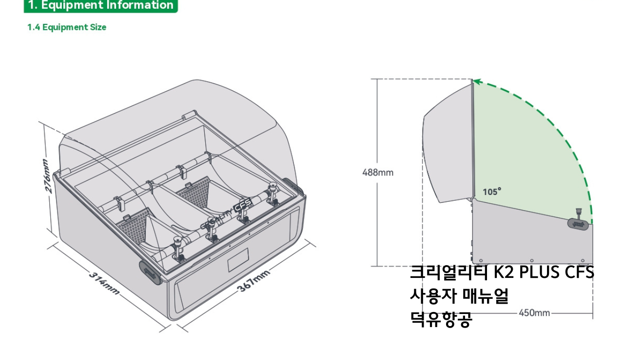크리얼리티 K2 PLUS 멀티칼라 필라멘트 시스템 사용자 매뉴얼; CREALITY K2 PLUS CFS User Manual 덕유필라멘트