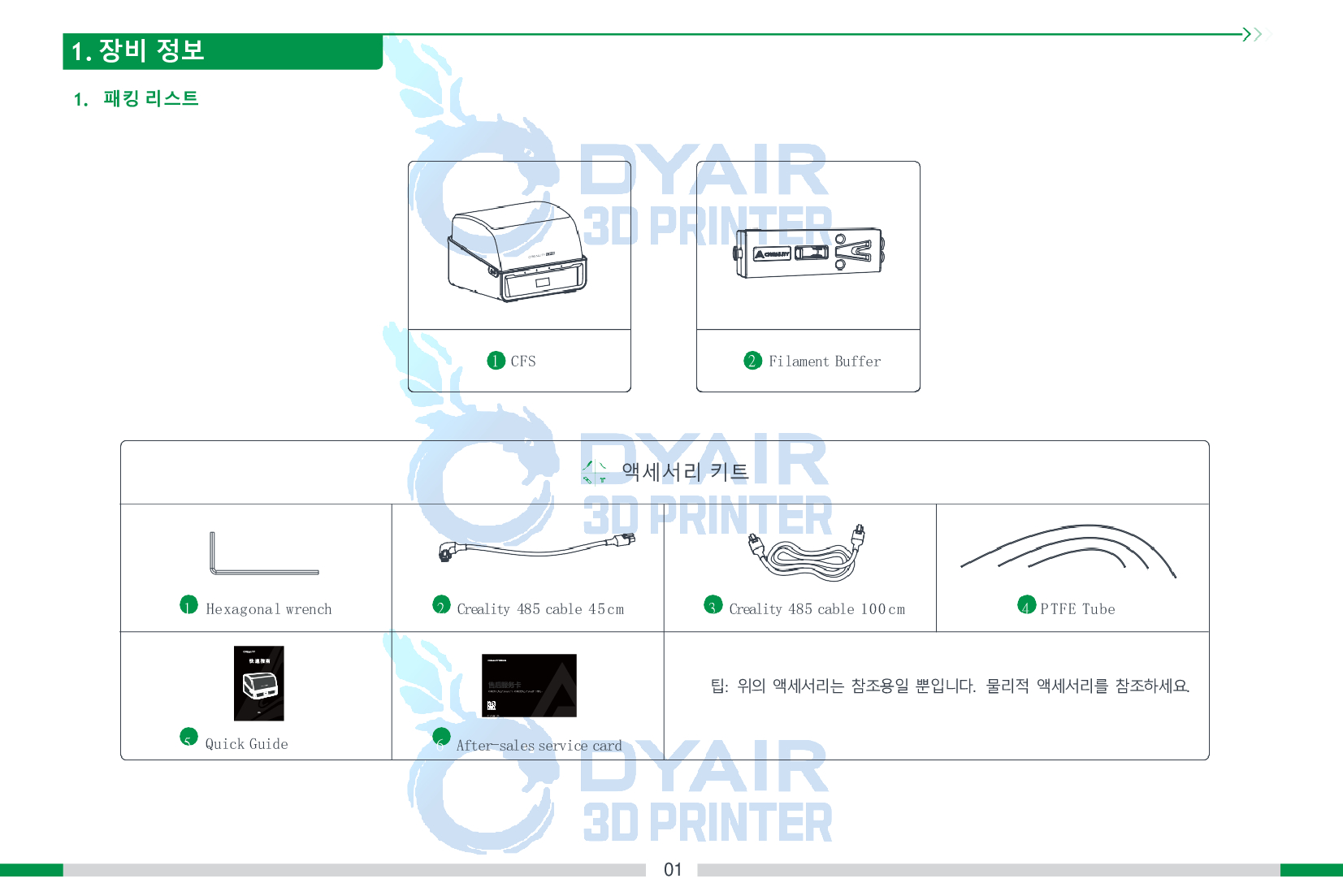크리얼리티 CFS 필라멘트 시스템 사용자 한글매뉴얼; CREALITY CFS User Manual Filament Management System 덕유항공